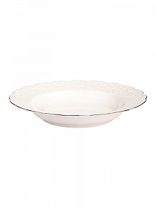 Тарелка суповая 22см 200мл DE'NASTIA IREM белая с медной каймой фарфор 000000000001209949
