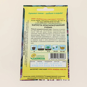 Семена Капуста Рубин краснокочанная 0,3г Р (ссс) ЛИДЕР ПРОДАЖ! СС002136 пакет 000000000001183721