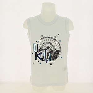 Майка для мальчика DE'NASTIA трикотаж 128 (7-8лет) белый 100%Хлопок I000126 000000000001178234