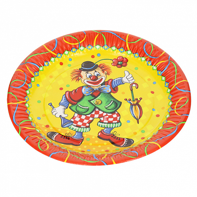 Набор одноразовых тарелок Клоун Pap Star, 23 см, 10 шт. 000000000001142462