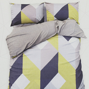 Комплект постельного белья Евро LoveLife Треугольники пододеяльник 200х217см простынь 225х240см наволочки 50х70см-2шт сатин 125г/м 100%хлопок 000000000001209995