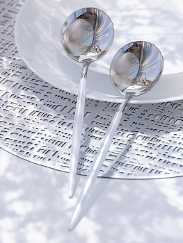 Набор столовых ложек 2шт LUCKY Modern белый/серебро нержавеющая сталь 000000000001212634