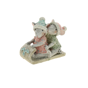 Декоративная фигурка Мышата в Санках из полирезины / 11х8,5х5,5см арт.80101 000000000001191329