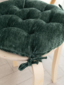 Подушка на стул 40см DE'NASTIA зеленый велюр меланж полиэстер 000000000001226731