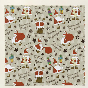 Коробка подарочная 21x21x11см РУТАУПАК Веселый Санта квадратная 000000000001208361