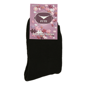 Носки женские р.36-41 FUTE махровые черные хлопок80% полиамид15% эластан5% 000000000001208828