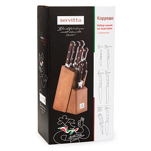 Набор ножей 7 предметов SERVITTA (5 ножей, ножницы, подставка) нержавеющая сталь Набор ножей 7 предметов SERVITTA (5 ножей, ножницы, подставка) нержавеющая сталь 000000000001219402