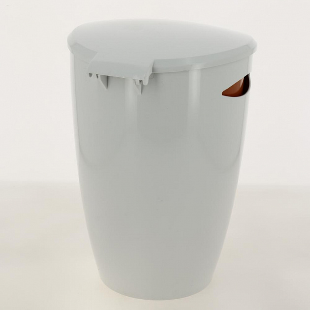 Урна с крышкой с педалью 5л бело-оранжевая 20х23х30см пластик PRIMANOVA M-E04-08 000000000001201682