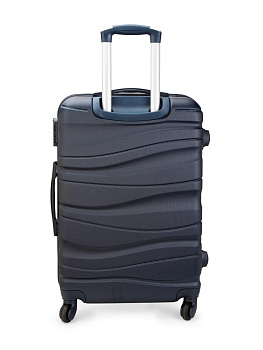 Чемодан на колесах M (42х26х65см) волна синий ABS 000000000001226521