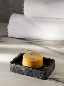 Мыльница DE'NASTIA Мрамор темно-серый полирезина 000000000001218896