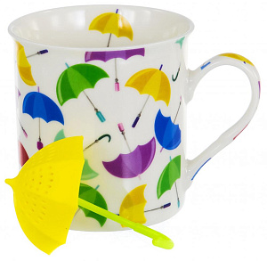 Кружка заварочная 300мл BALSFORD Зонты силиконовое сито подарочная упаковка фарфор 000000000001197855