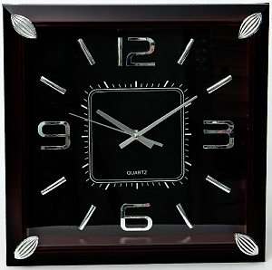 Часы настенные 34,8х34,8х4,2см GUTERWAHI квадратные черные 000000000001213645