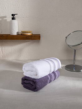 Набор махровых полотенец LUCKY 450gsm 50x90 (2шт) 100% Хлопок темно-синий/темно-серый D100402 000000000001227642