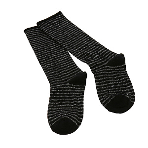 Гольфы женские полоска с люрексом  р.36-39/23-25 75%хл, 15%пэ, 5%эл, 5%люр 000000000001187749