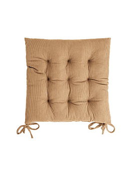 Подушка на стул 40х40см DE'NASTIA бежевый вельвет полиэстер 000000000001226734