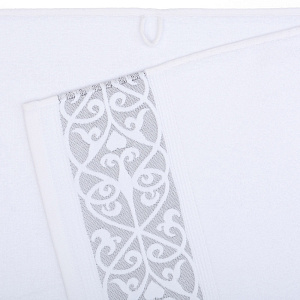 Полотенце махровое 100х150см DINA ME Вензельный бордюр белый снег хлопок 000000000001212858