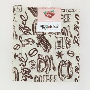 Фартук кухонный КЛЮКВА Эспрессо светлый рогожка хлопок 000000000001210324