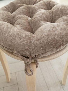 Подушка на стул 40см DE'NASTIA бежевый велюр меланж полиэстер 000000000001226730