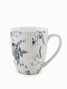 Кружка 370мл DE'NASTIA Флер Графит белый фарфор 000000000001229630