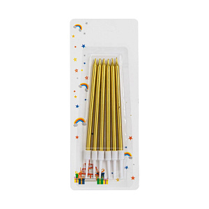 Набор свечей для торта 6шт золото 000000000001222114