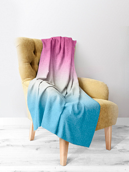 Плед LUCKY Градиент 150х200см 100%пэ голубой/розовый T040098 000000000001191097