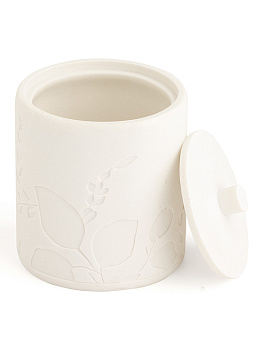 Органайзер универсальный (для косметики, ванных аксессуаров) DE'NASTIA Тиснение цветы белый полирезина 000000000001213497