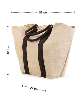 Сумка 40х58х27 DE'NASTIA Patyka Bag коричневая ручка хлопок/джут 000000000001225560