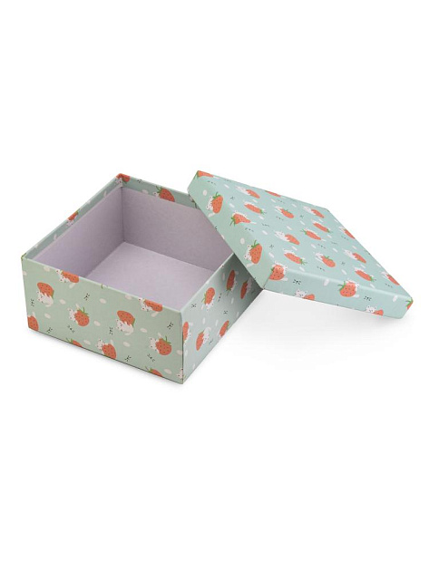 Подарочная коробка 10х10х5см КОТИК С КЛУБНИЧКОЙ картон 000000000001229178