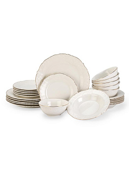 Набор столовой посуды 24 предметов Beatrice (обеденная 27см-6шт/десертная 20см-6шт/суповая 20см-6шт/салатник 14см-6шт) фарфор 000000000001229765