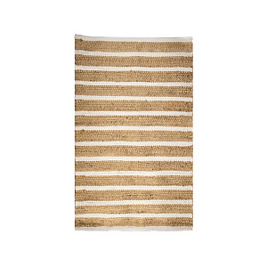 Коврик универсальный 90X150см LUCKY полоска без бахромы бело-бежевый джут 000000000001222496