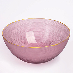 Салатник 21см GLASSCOM круглый pink стекло 000000000001213161