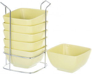 Набор салатников 6шт 450мл ELRINGTON Тропик Сок металлический стенд керамика 000000000001197942