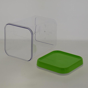 Банка для сыпучих 1,2л ПОЛИМЕРБЫТ квадратная пластик 000000000001083696