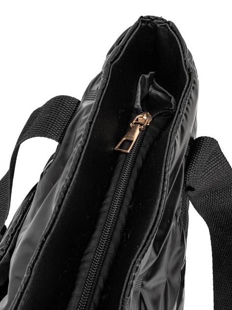 Сумка шоппер 35х11х29см стеганная с боковыми карманами черный полиэстер 000000000001229465