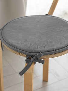 Подушка на стул 35см DE'NASTIA мемори круглая серый полиэстер 000000000001219889