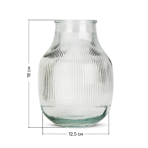 Ваза 18см Гроссето прозрачная стекло 000000000001220742