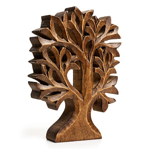 Декоративная фигурка 20x13,5x4см DE'NASTIA Дерево жизни коричневый дерево манго 000000000001225935