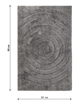 Коврик для ванной 50х80см LUCKY WAVE противоскользящий серый хлопок 000000000001225644