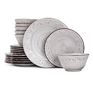 Набор столовой посуды 18 предметов LUCKY ажур белый керамика Набор столовой посуды 18 предметов LUCKY ажур белый керамика 000000000001221942