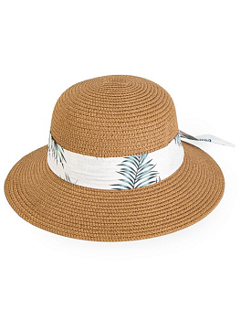 Шляпа 56-58см пляжная с бантом песочный полиэстер 000000000001227480