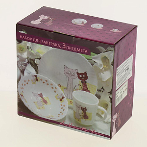 Н-р посуды 3шт тарелка190мм+сал-к165мм+кружка250мл пд/уп Прогулка CB-3BS-CH-1063 000000000001186364
