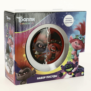 Набор детской посуды 3 предмета ND PLAY Рок Тролли 2 стекло 000000000001197734
