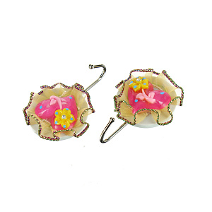 Набор крючков Сердечки в рюше Мультидом, пластик, металл, 2 шт. 000000000001126887