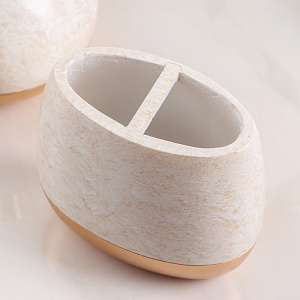 Набор для ванной 3 предмета Мрамор мыльница дозатор для мыла стакан полирезина 000000000001211466