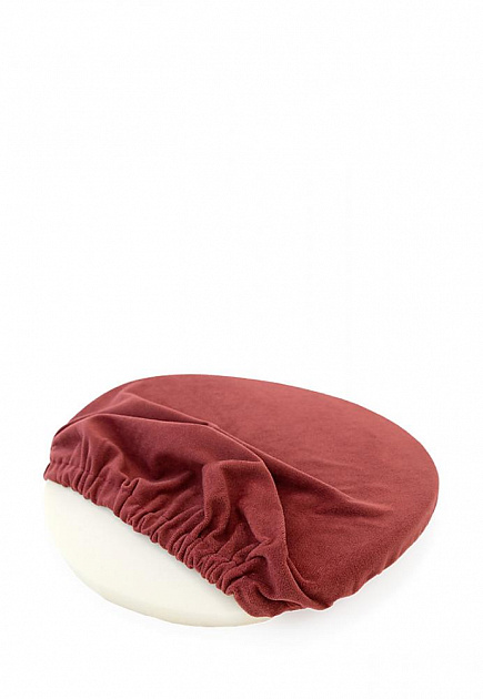 Круглая подушка на стул DeNASTIA 31,5см бархатная, цвет бордовый P111190 000000000001200414