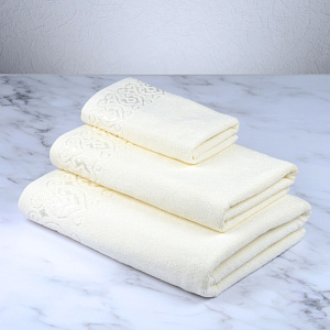 Полотенце махровое 70х130см DINA ME Итальянский бордюр молочное плотность 480гр/м 100%хлопок 000000000001210315