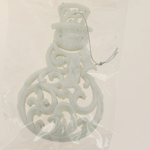 Декоративное украшение 12см Снеговик белый пластик R010506 000000000001191472