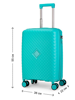 Чемодан на колесах S (36х22х55см) ромб тиффани PP 000000000001226546