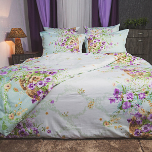 Комплект постельного белья семейный DE'NASTIA Сатин Новелла 4 наволочки C010419 000000000001123890