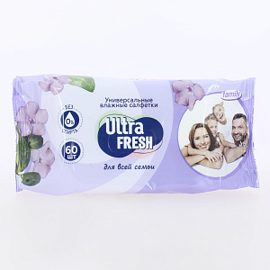 Влажные салфетки 60шт ULTRA FRESH Family для всей семьи 000000000001216720